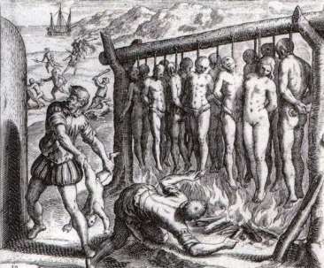 Natives who should any sort of resistance to Columbus and Spanish occupation were hung, mutilated or castrated.