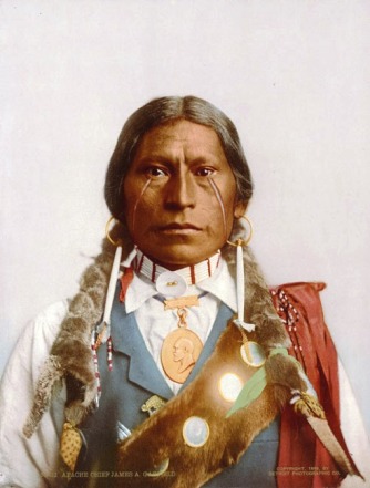 Pictured is Apache Chief James Garfield Velarde wearing the Presidential Peace Medal in 1897.