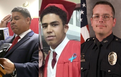From left to right: Dane County District Attorney Ismael Ozanne, Tony Terrell Robinson Jr., and Madison, WI police officer Matt Kenny 